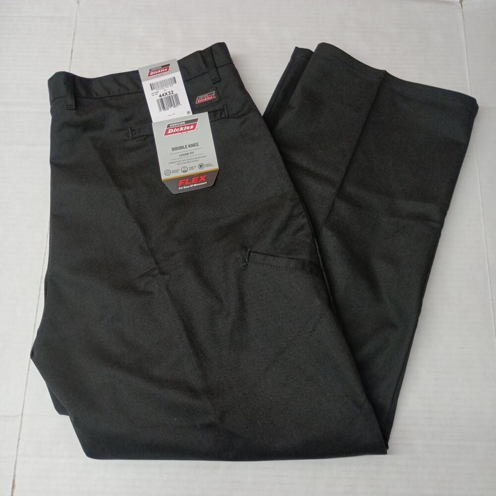 Dickies Loose Fit Double Knee Work‎ Pants Men's 44x32 Black